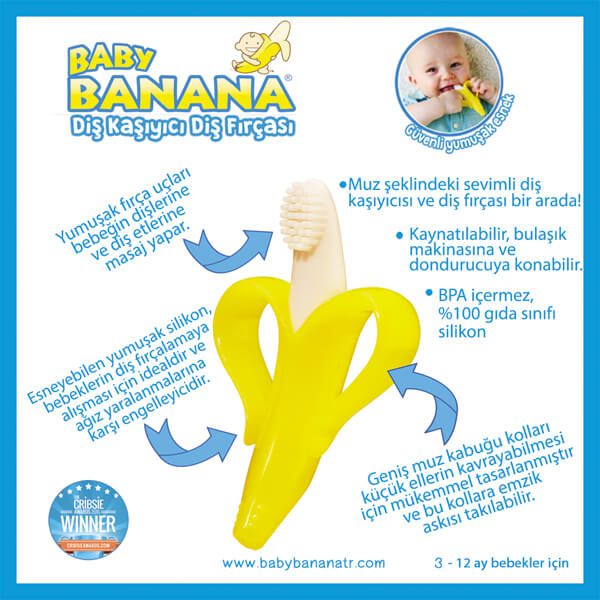 Baby Banana Diş Kaşıyıcı Diş Fırçası Muz