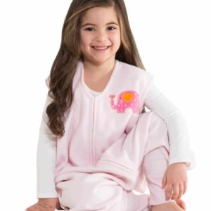 HALOÂ® SleepSackÂ® Big Kids Ayaklı Polar Uyku Tulumu - Pembe Fil (4-5 Yaş)