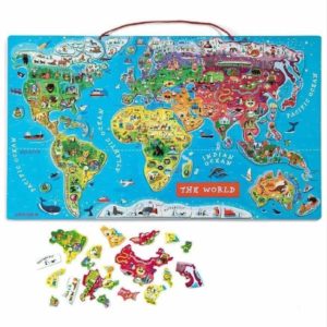 Janod Magnetic World Puzzle - İngilizce Versiyon (92 Parça Magnet)