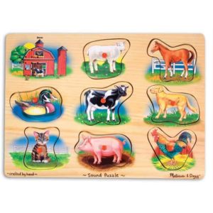 Melissa & Doug Ahşap Sesli Yapboz (Çiftlik Hayvanları)