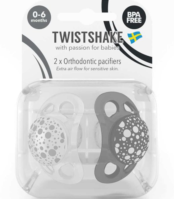 TwistShake Silikon Emzik (0-6 Ay) / Siyah - Beyaz