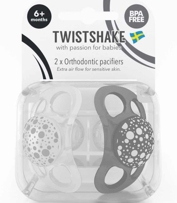 TwistShake Silikon Emzik (6 Ay+) / Siyah - Beyaz
