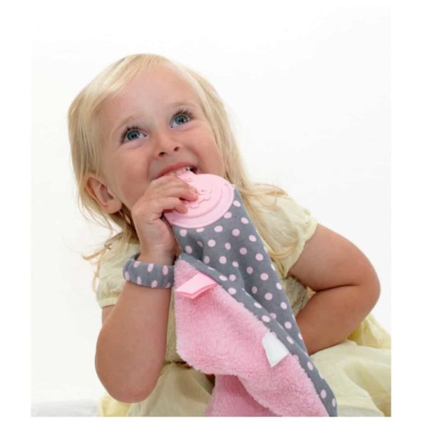 Cheeky Chompers Comfortchew Diş Kaşıyıcılı Uyku Arkadaşı (Polka Dot Pink)