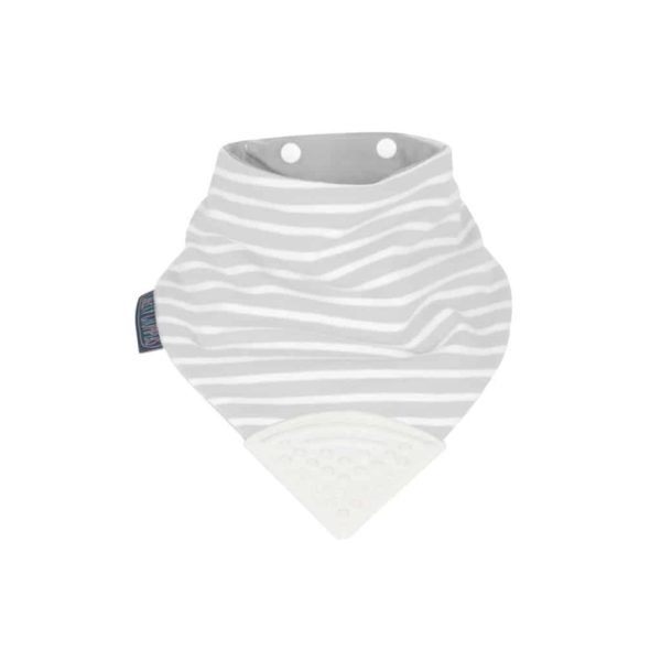 Cheeky Chompers Diş Kaşıyıcılı Fular Önlük (Grey Stripes)