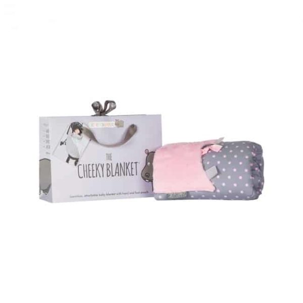 Cheeky Chompers Puset ve Bebek Battaniyesi (Polka Dot Pink)