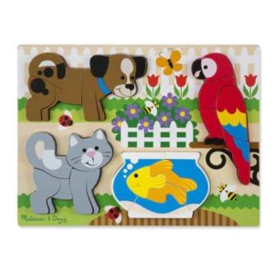 Melissa & Doug Ahşap Tombul Parçalı Yapboz (Evcil Hayvanlar)