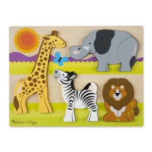 Melissa & Doug Ahşap Tombul Parçalı Yapboz (Safari)