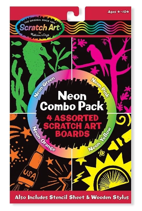 Melissa & Doug Kazıma Sanatı- Renkleri Ortaya Çıkar (Neon Kombo Paket)