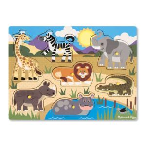 Melissa & Doug Ahşap Tutmalı Yapboz (Safari Yeni)