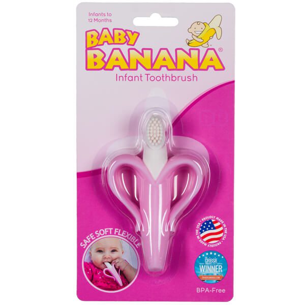 Baby Banana Diş Kaşıyıcı Diş Fırçası Pembe Muz