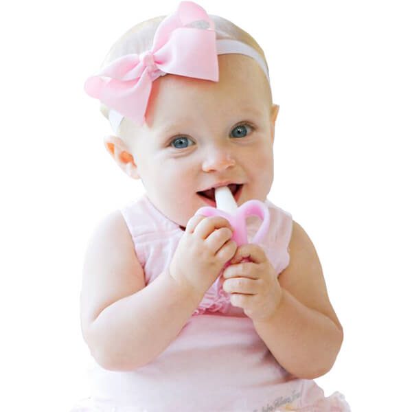 Baby Banana Diş Kaşıyıcı Diş Fırçası Pembe Muz