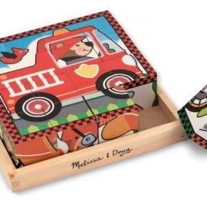 Melissa & Doug Ahşap 6lı Küp Yapboz (Araçlar)