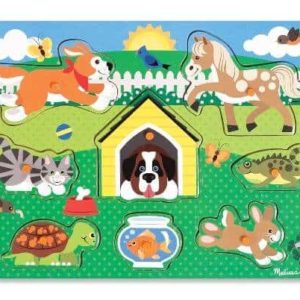 Melissa & Doug Ahşap Tutmalı Yapboz (Evcil Hayvanlar)