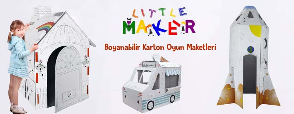 little maker boyanabilir karton oyun maketleri