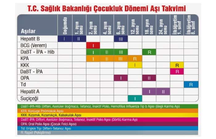 19 Aylık Bebek Aşı Takvimi