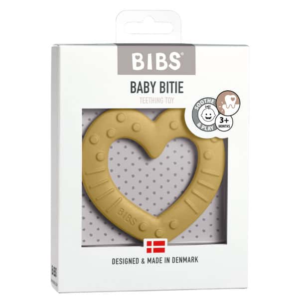 Bibs Baby Bitie Diş Kaşıyıcı Heart Mustard 2