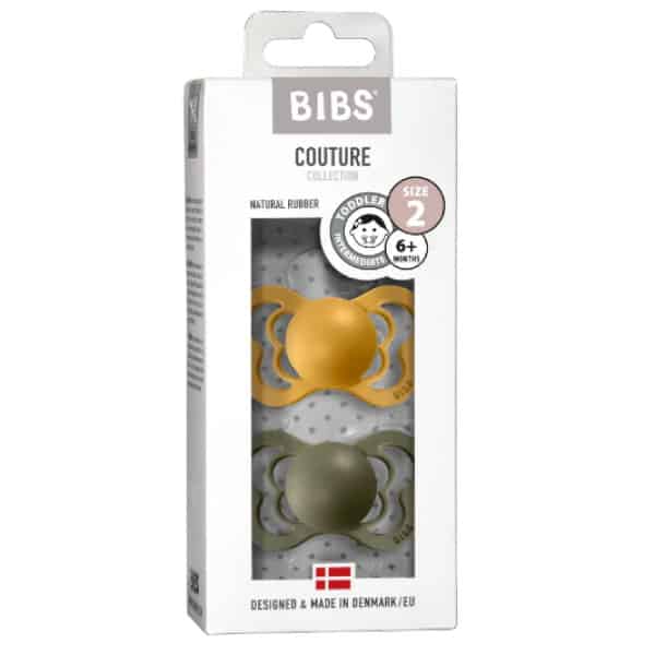 Bibs Couture Damaklı Kauçuk Emzik 2'li Set Honey Bee / Olive 5