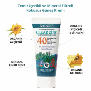 Badger Clear Zinc Kokusuz Güneş Kremi SPF40